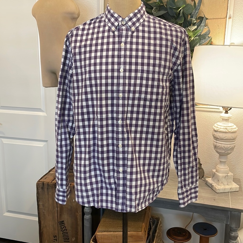 J Crew Checked Slim Fit Button Down Shirt XL -inv#11
